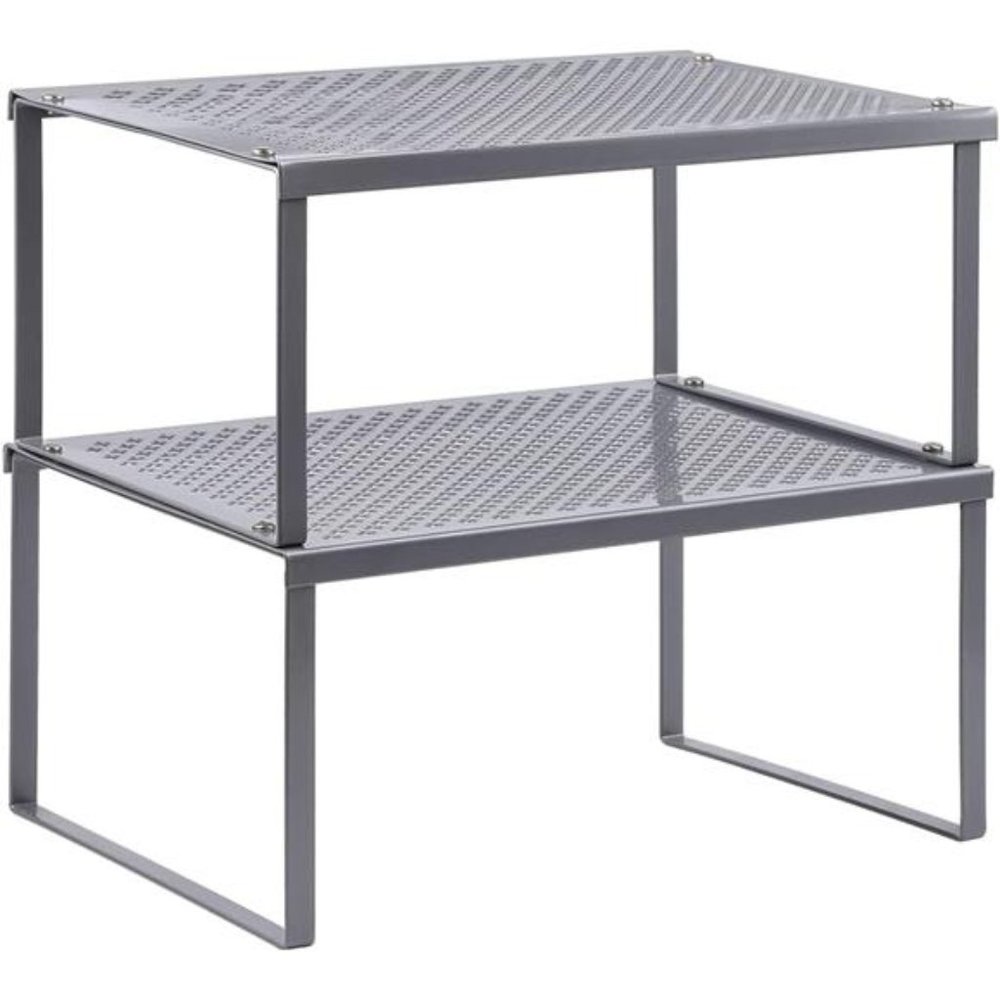Kitchen Shelf Organizer, Stackable & Expandable, Dark Silver - Picture 1 of 6